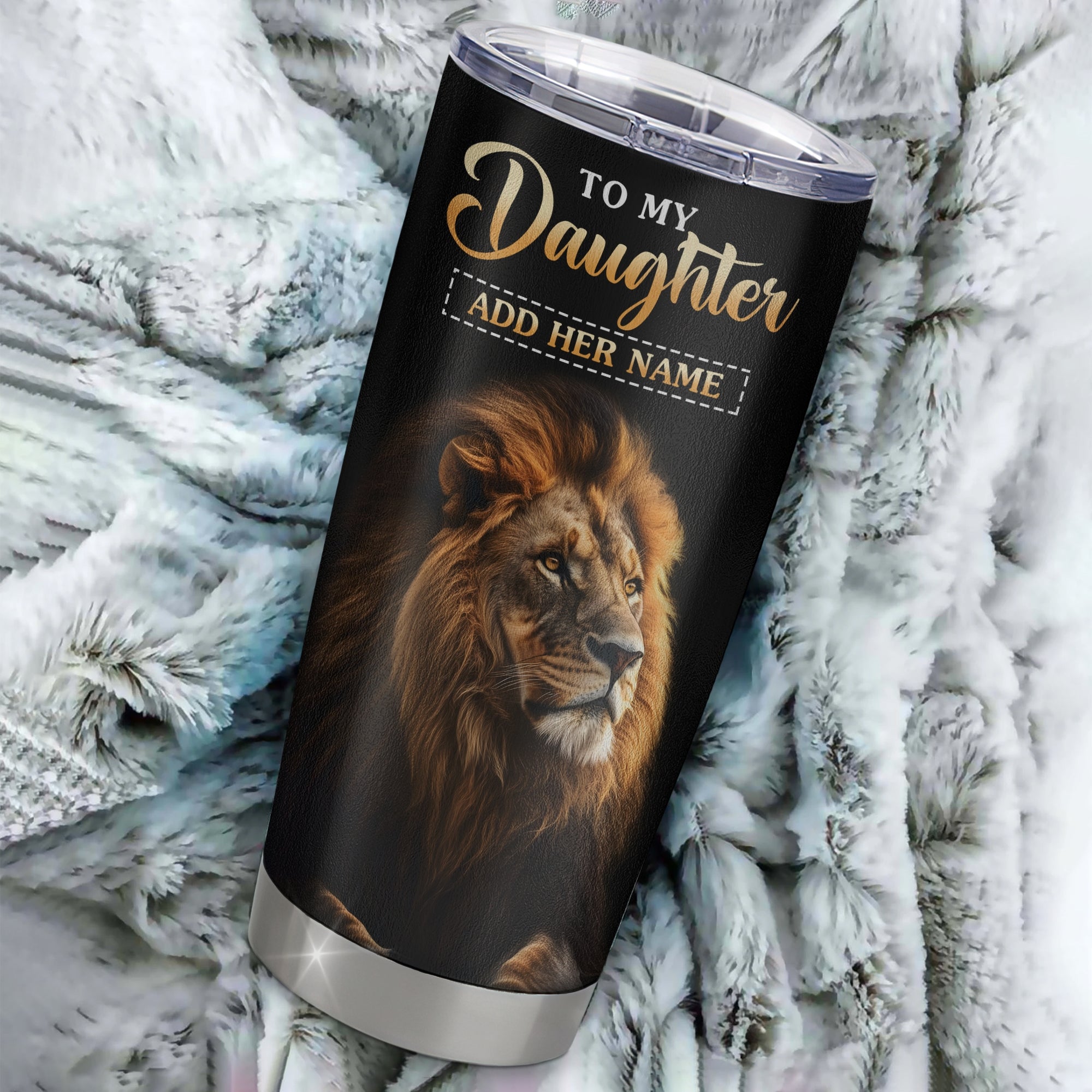 Personalized To My Daughter Gifts From Mom Mother Dad Father Tumbler Old Lion Love You Daughter Birthday Gifts Graduation Christmas Custom Cup Travel Mug | siriusteestore