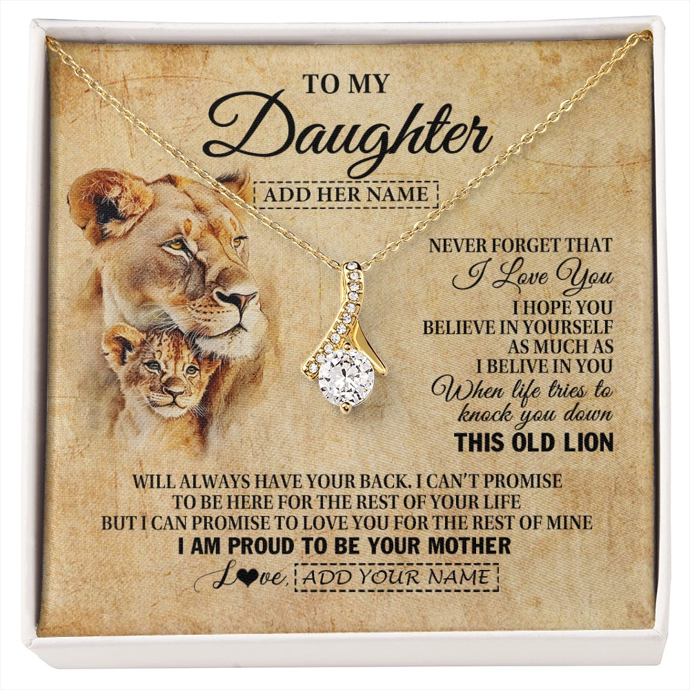 Alluring Beauty Necklace 18K Yellow Gold Finish | 1 | Personalized To My Daughter Gifts From Mom Mother Lion Necklace I Love You Daughter Birthday Gifts From Mom Graduation Christmas Custom Gift Box Message Card | siriusteestore.myshopify