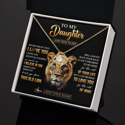 Love Knot Necklace 18K Yellow Gold Finish | 2 | Personalized To My Daughter Gifts From Mom Mother Necklace Old Lion Love You Daughter Birthday Gifts Graduation Christmas Customized Gift Box Message Card | siriusteestore.myshopify