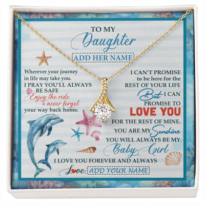 Alluring Beauty Necklace 18K Yellow Gold Finish | 1 | Personalized To My Daughter Gifts Necklace Dolphin From Mom Dad My Sunshine For Jewelry Daughter Birthday Gift Christmas Custom Gift Box Message Card | https://siriusteestore.