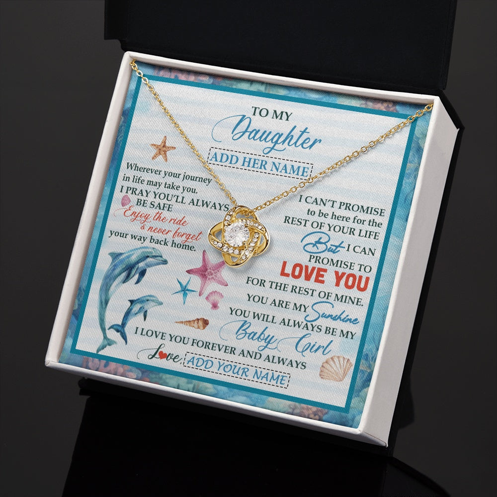 Love Knot Necklace 18K Yellow Gold Finish | 2 | Personalized To My Daughter Gifts Necklace Dolphin From Mom Dad My Sunshine For Jewelry Daughter Birthday Gift Christmas Custom Gift Box Message Card | https://siriusteestore.