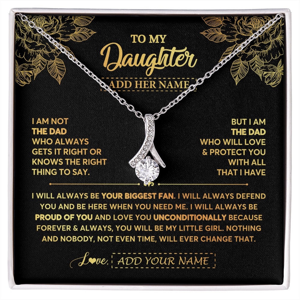 Alluring Beauty Necklace 14K White Gold Finish | 1 | Personalized To My Daughter Gifts Necklace From Dad Father Meaningful Family Jewelry Birthday Gifts For Daughter Christmas Custom Gift Box Message Card | https://siriusteestore.