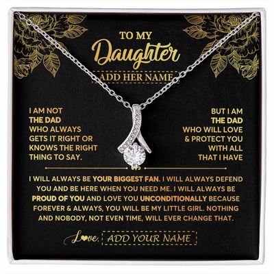 Alluring Beauty Necklace 14K White Gold Finish | 1 | Personalized To My Daughter Gifts Necklace From Dad Father Meaningful Family Jewelry Birthday Gifts For Daughter Christmas Custom Gift Box Message Card | https://siriusteestore.