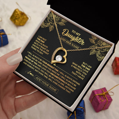 Forever Love Necklace 18K Yellow Gold Finish | 2 | Personalized To My Daughter Gifts Necklace From Dad Father Meaningful Family Jewelry Birthday Gifts For Daughter Christmas Custom Gift Box Message Card | https://siriusteestore.