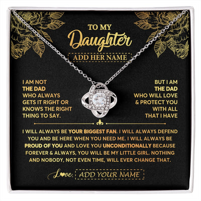 Love Knot Necklace 14K White Gold Finish | 1 | Personalized To My Daughter Gifts Necklace From Dad Father Meaningful Family Jewelry Birthday Gifts For Daughter Christmas Custom Gift Box Message Card | https://siriusteestore.