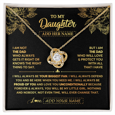 Love Knot Necklace 18K Yellow Gold Finish | 1 | Personalized To My Daughter Gifts Necklace From Dad Father Meaningful Family Jewelry Birthday Gifts For Daughter Christmas Custom Gift Box Message Card | https://siriusteestore.