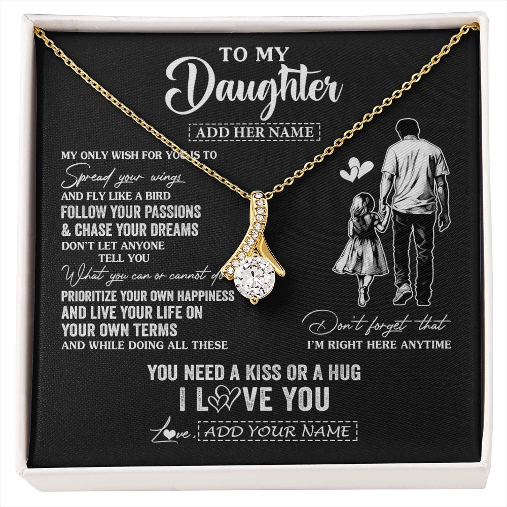 Alluring Beauty Necklace 18K Yellow Gold Finish | 1 | Personalized To My Daughter Gifts Necklace From Dad Father My Only Wish For You Daughter Birthday Gifts Graduation Christmas Customized Gift Box Message Card | siriusteestore.myshopify