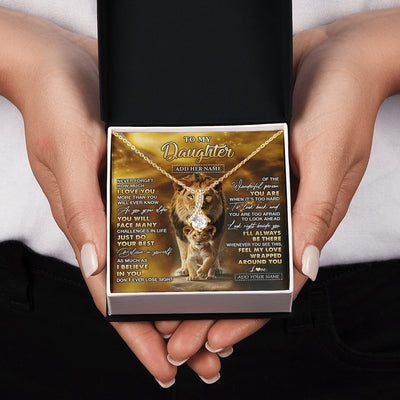 Alluring Beauty Necklace 18K Yellow Gold Finish | 2 | Personalized To My Daughter Gifts Necklace From Dad Father Never Forget How Much I Love You Lion Daughter Birthday Gifts Christmas Custom Gift Box Message Card | https://siriusteestore.