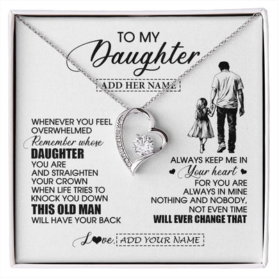 Forever Love Necklace 14K White Gold Finish | 1 | Personalized To My Daughter Gifts Necklace From Dad Father Whenever Man Unique Birthday Gifts For Daughter Graduation Christmas Custom Gift Box Message Card | siriusteestore.myshopify