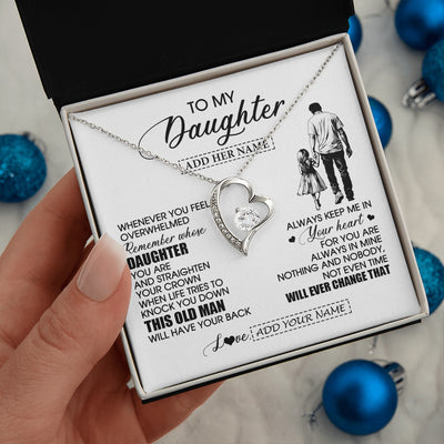 Forever Love Necklace 14K White Gold Finish | 2 | Personalized To My Daughter Gifts Necklace From Dad Father Whenever Man Unique Birthday Gifts For Daughter Graduation Christmas Custom Gift Box Message Card | siriusteestore.myshopify