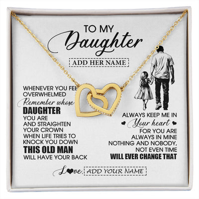 Interlocking Hearts Necklace 18K Yellow Gold Finish | 1 | Personalized To My Daughter Gifts Necklace From Dad Father Whenever Man Unique Birthday Gifts For Daughter Graduation Christmas Custom Gift Box Message Card | siriusteestore.myshopify