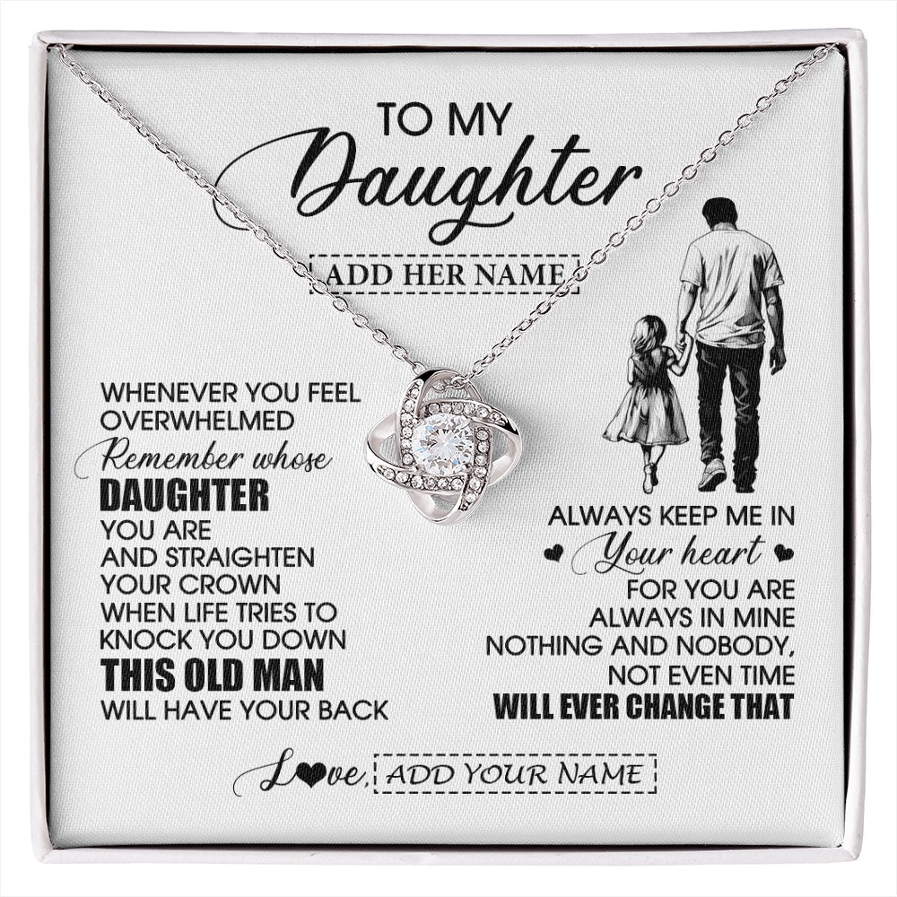 Love Knot Necklace 14K White Gold Finish | 1 | Personalized To My Daughter Gifts Necklace From Dad Father Whenever Man Unique Birthday Gifts For Daughter Graduation Christmas Custom Gift Box Message Card | siriusteestore.myshopify