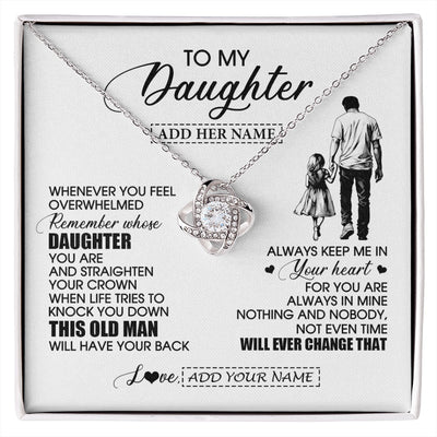 Love Knot Necklace 14K White Gold Finish | 1 | Personalized To My Daughter Gifts Necklace From Dad Father Whenever Man Unique Birthday Gifts For Daughter Graduation Christmas Custom Gift Box Message Card | siriusteestore.myshopify