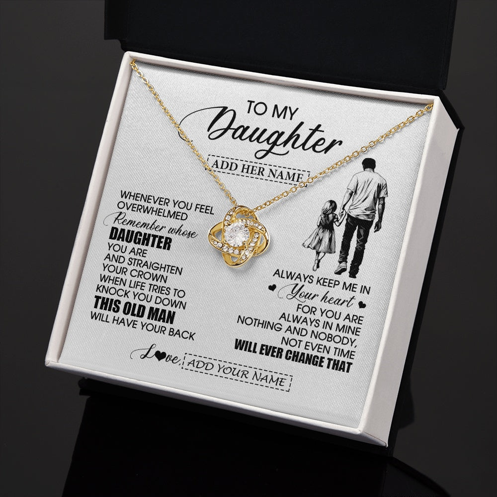 Love Knot Necklace 18K Yellow Gold Finish | 2 | Personalized To My Daughter Gifts Necklace From Dad Father Whenever Man Unique Birthday Gifts For Daughter Graduation Christmas Custom Gift Box Message Card | siriusteestore.myshopify