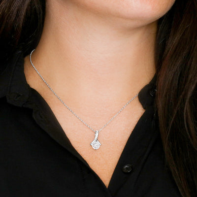 Alluring Beauty Necklace 14K White Gold Finish | 3 | Personalized To My Daughter Gifts Necklace From Mom Dad Mother I Wish You The Strength Butterfly Daughter Birthday Christmas Custom Gift Box Message Card | https://siriusteestore.