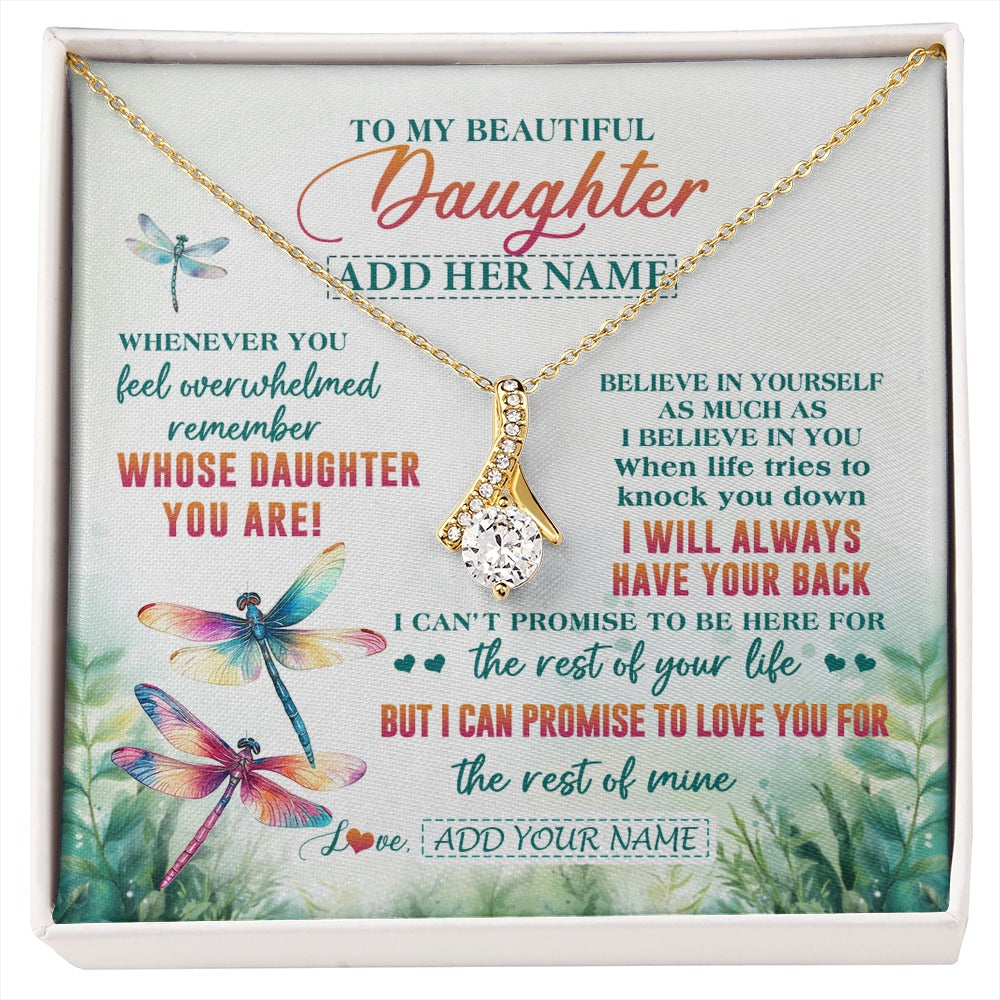 Alluring Beauty Necklace 18K Yellow Gold Finish | 1 | Personalized To My Daughter Gifts Necklace From Mom Dad Mother Whenever You Feel Dragonfly Daughter Birthday Gifts Christmas Custom Gift Box Message Card | https://siriusteestore.