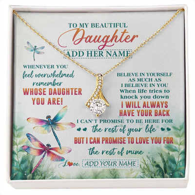 Alluring Beauty Necklace 18K Yellow Gold Finish | 1 | Personalized To My Daughter Gifts Necklace From Mom Dad Mother Whenever You Feel Dragonfly Daughter Birthday Gifts Christmas Custom Gift Box Message Card | https://siriusteestore.