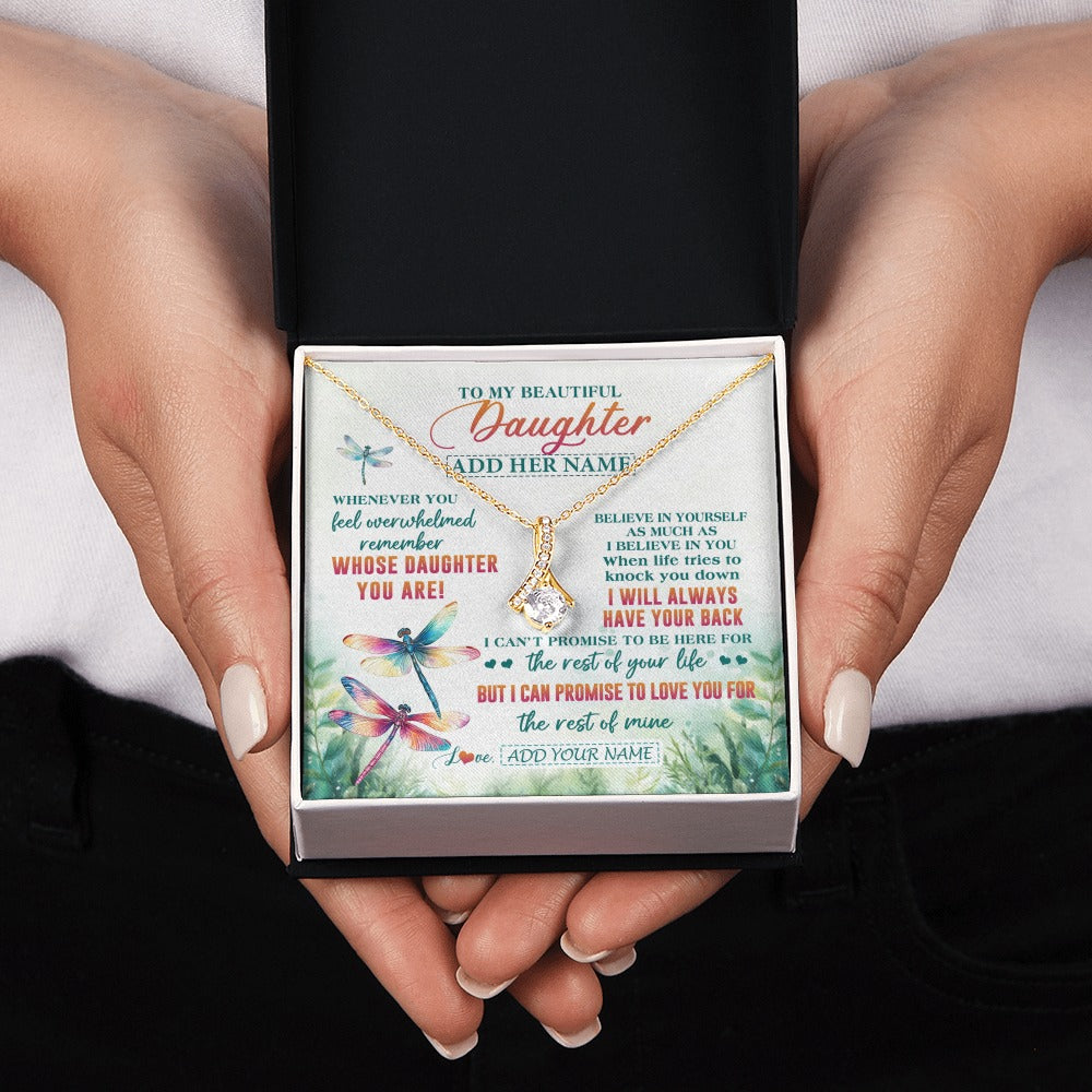 Alluring Beauty Necklace 18K Yellow Gold Finish | 2 | Personalized To My Daughter Gifts Necklace From Mom Dad Mother Whenever You Feel Dragonfly Daughter Birthday Gifts Christmas Custom Gift Box Message Card | https://siriusteestore.