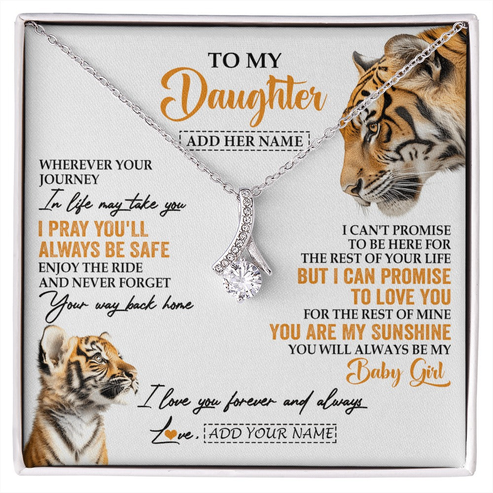 Alluring Beauty Necklace 14K White Gold Finish | 1 | Personalized To My Daughter Gifts Necklace From Mom Dad Mother Wherever Your Journey In Life Tiger Daughter Birthday Gifts Custom Gift Box Message Card | https://siriusteestore.