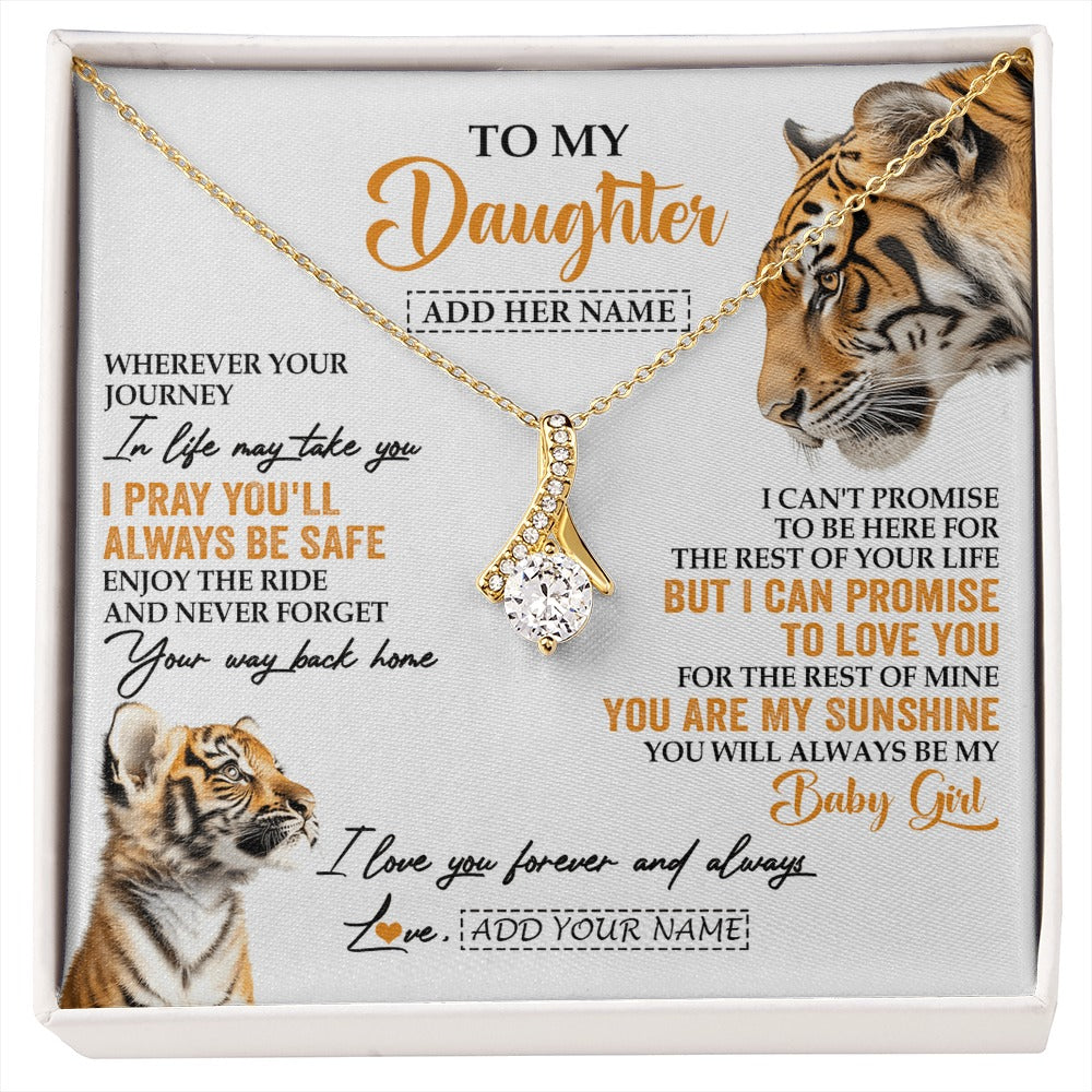 Alluring Beauty Necklace 18K Yellow Gold Finish | 1 | Personalized To My Daughter Gifts Necklace From Mom Dad Mother Wherever Your Journey In Life Tiger Daughter Birthday Gifts Custom Gift Box Message Card | https://siriusteestore.