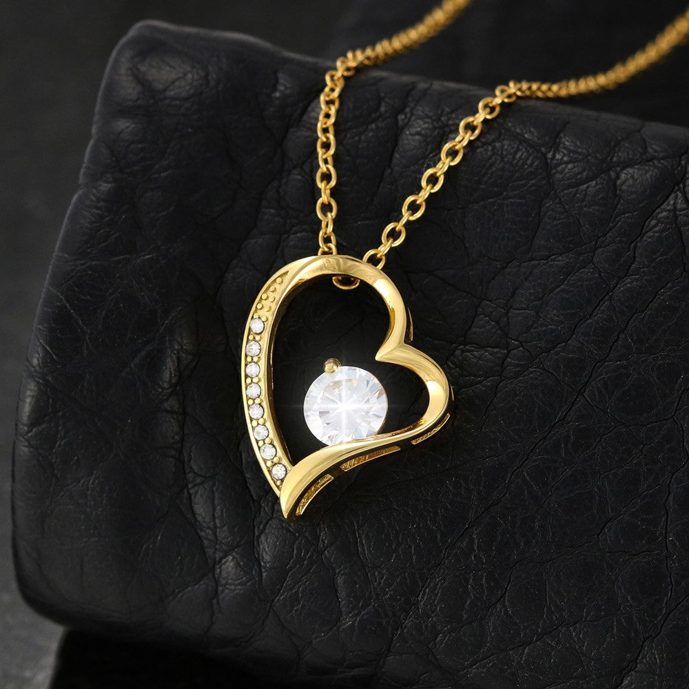 Forever Love Necklace 18K Yellow Gold Finish | 4 | Personalized To My Daughter Gifts Necklace From Mom Dad Mother Wherever Your Journey In Life Tiger Daughter Birthday Gifts Custom Gift Box Message Card | https://siriusteestore.