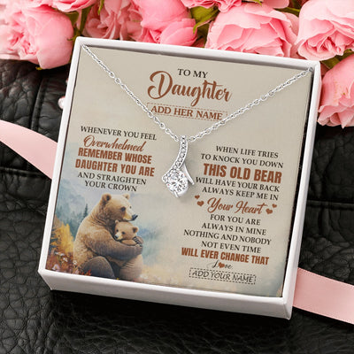 Alluring Beauty Necklace 14K White Gold Finish | 2 | Personalized To My Daughter Gifts Necklace From Mom Dad Whenever Bear Unique Birthday Gifts For Daughter Graduation Christmas Customized Gift Box Message Card | siriusteestore.myshopify