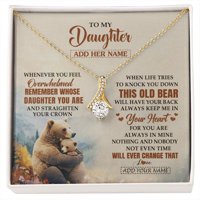 Alluring Beauty Necklace 18K Yellow Gold Finish | 1 | Personalized To My Daughter Gifts Necklace From Mom Dad Whenever Bear Unique Birthday Gifts For Daughter Graduation Christmas Customized Gift Box Message Card | siriusteestore.myshopify