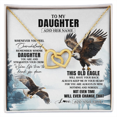 Interlocking Hearts Necklace 18K Yellow Gold Finish | 1 | Personalized To My Daughter Gifts Necklace From Mom Dad Whenever Eagle Unique Birthday Gifts For Daughter Christmas Custom Keepsake Gift Box Message Card | https://siriusteestore.