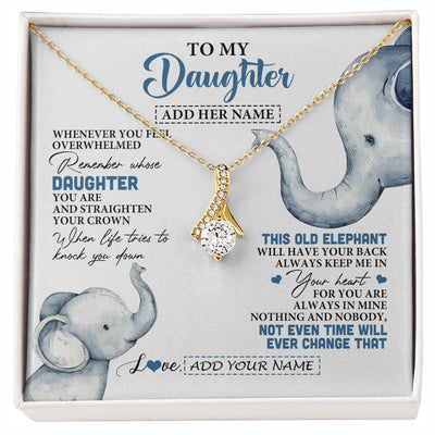 Alluring Beauty Necklace 18K Yellow Gold Finish | 1 | Personalized To My Daughter Gifts Necklace From Mom Dad Whenever Elephant Unique Birthday Gifts For Daughter Graduation Christmas Custom Gift Box Message Card | siriusteestore.myshopify