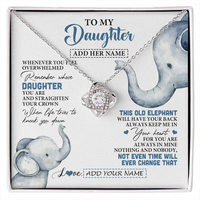 Love Knot Necklace 14K White Gold Finish | 1 | Personalized To My Daughter Gifts Necklace From Mom Dad Whenever Elephant Unique Birthday Gifts For Daughter Graduation Christmas Custom Gift Box Message Card | siriusteestore.myshopify