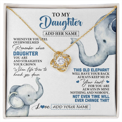 Love Knot Necklace 18K Yellow Gold Finish | 1 | Personalized To My Daughter Gifts Necklace From Mom Dad Whenever Elephant Unique Birthday Gifts For Daughter Graduation Christmas Custom Gift Box Message Card | siriusteestore.myshopify