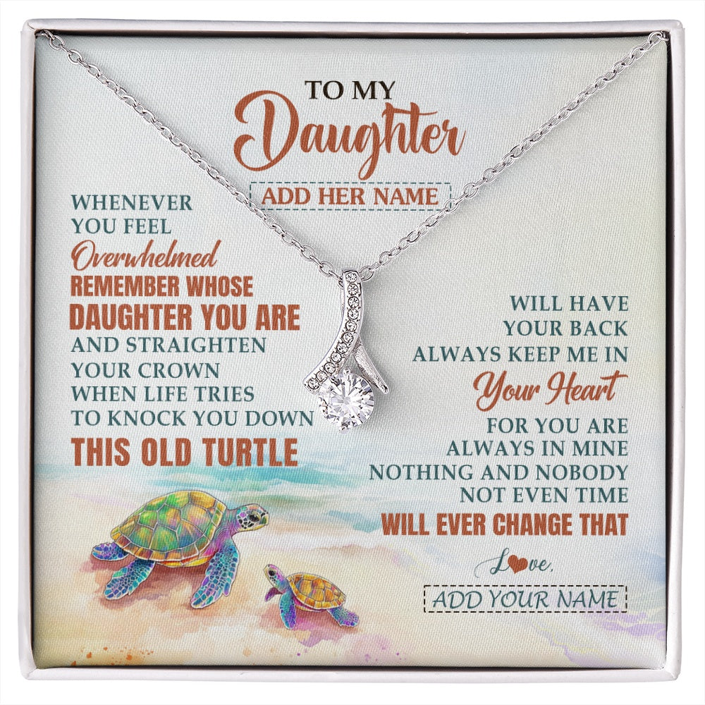 Alluring Beauty Necklace 14K White Gold Finish | 1 | Personalized To My Daughter Gifts Necklace From Mom Dad Whenever Turtle Unique Birthday Gifts For Daughter Graduation Christmas Custom Gift Box Message Card | https://siriusteestore.