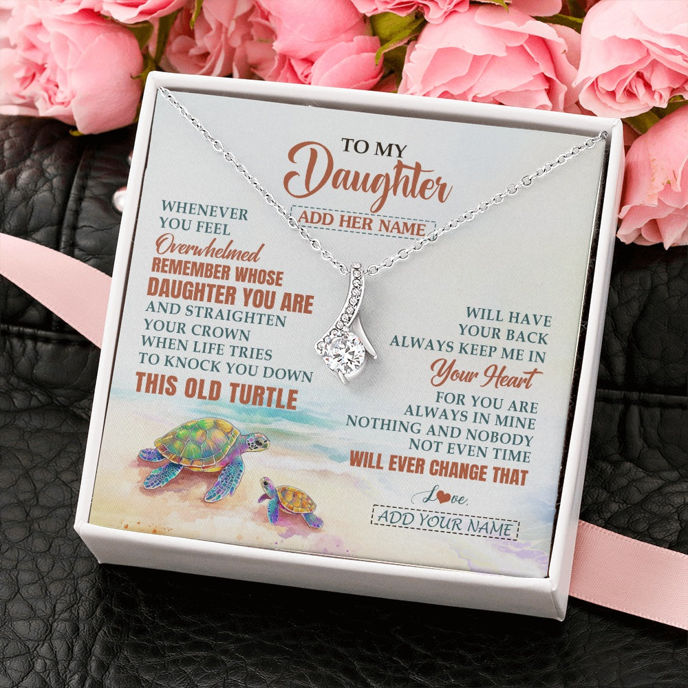 Alluring Beauty Necklace 14K White Gold Finish | 2 | Personalized To My Daughter Gifts Necklace From Mom Dad Whenever Turtle Unique Birthday Gifts For Daughter Graduation Christmas Custom Gift Box Message Card | https://siriusteestore.