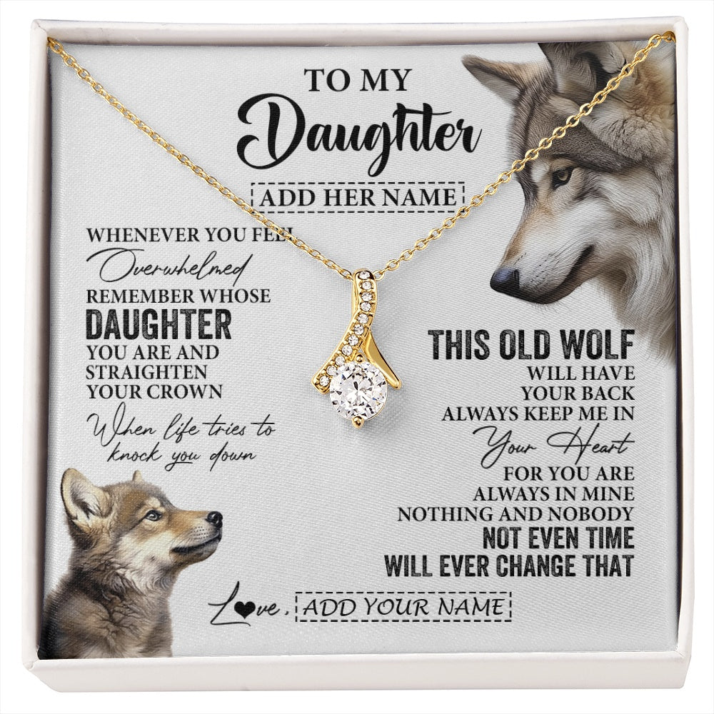 Alluring Beauty Necklace 18K Yellow Gold Finish | 1 | Personalized To My Daughter Gifts Necklace From Mom Dad Whenever Wolf Unique Birthday Gifts For Daughter Graduation Christmas Custom Gift Box Message Card | https://siriusteestore.
