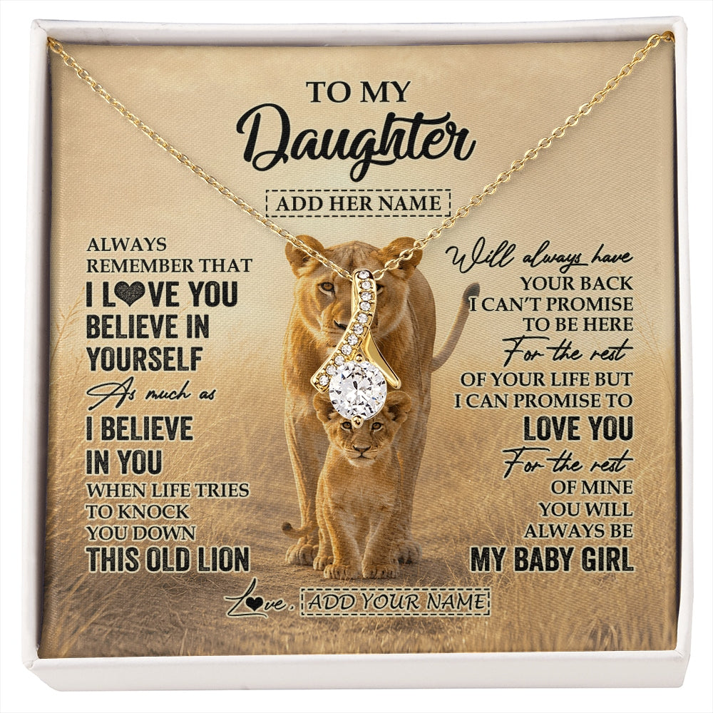 Alluring Beauty Necklace 18K Yellow Gold Finish | 1 | Personalized To My Daughter Gifts Necklace From Mom Mother Always Remember Lion Gifts For Daughter Birthday Graduation Christmas Custom Gift Box Message Card | https://siriusteestore.