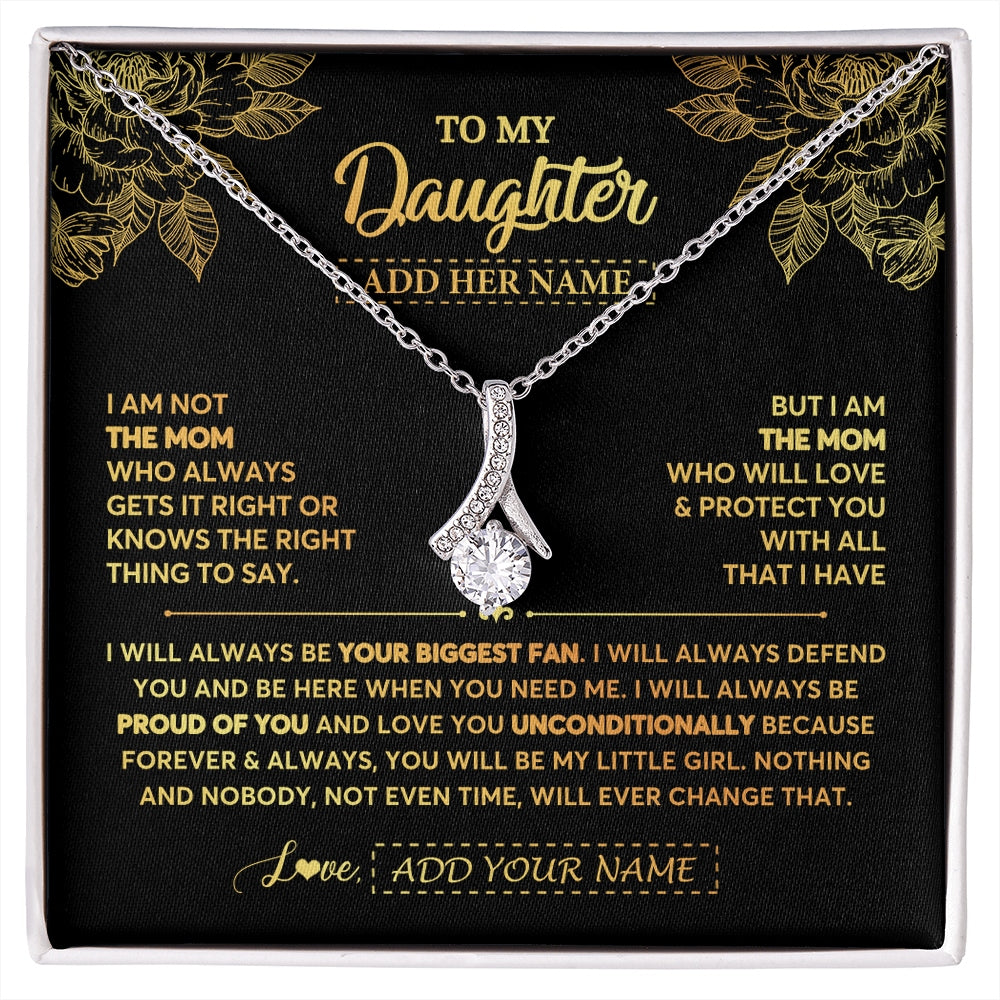 Alluring Beauty Necklace 14K White Gold Finish | 1 | Personalized To My Daughter Gifts Necklace From Mom Mother Meaningful Family Jewelry Birthday Gifts For Daughter Christmas Custom Gift Box Message Card | https://siriusteestore.