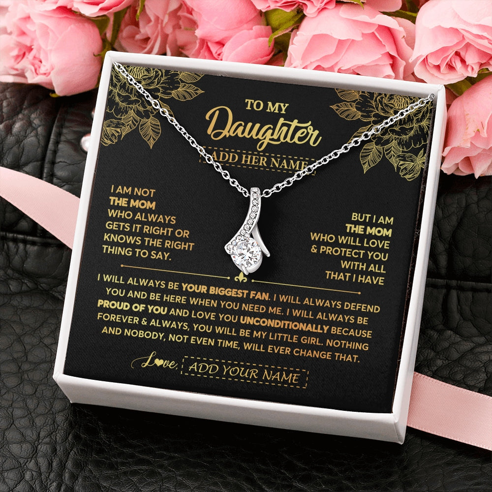 Alluring Beauty Necklace 14K White Gold Finish | 2 | Personalized To My Daughter Gifts Necklace From Mom Mother Meaningful Family Jewelry Birthday Gifts For Daughter Christmas Custom Gift Box Message Card | https://siriusteestore.