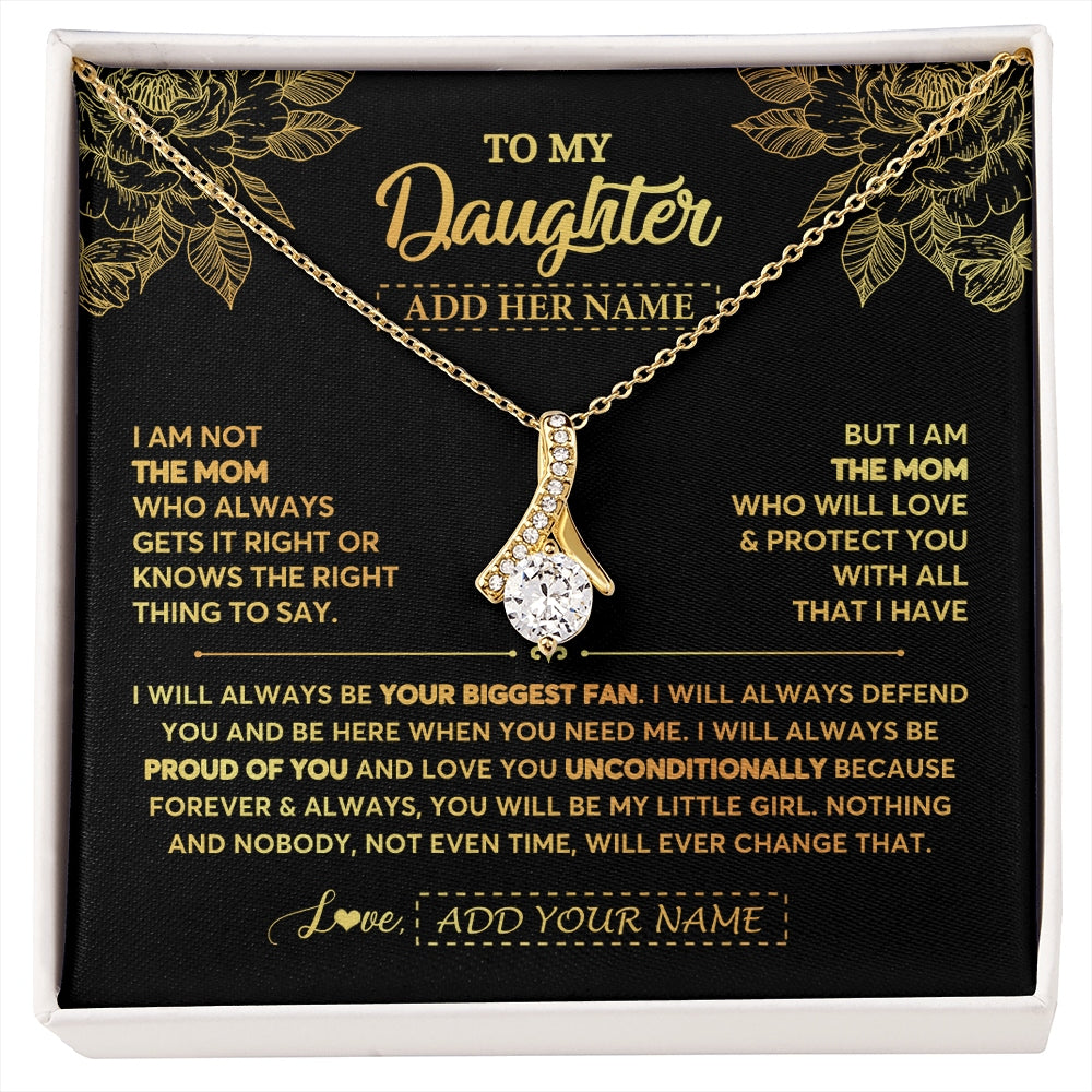 Alluring Beauty Necklace 18K Yellow Gold Finish | 1 | Personalized To My Daughter Gifts Necklace From Mom Mother Meaningful Family Jewelry Birthday Gifts For Daughter Christmas Custom Gift Box Message Card | https://siriusteestore.
