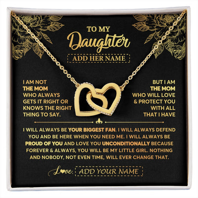 Interlocking Hearts Necklace 18K Yellow Gold Finish | 1 | Personalized To My Daughter Gifts Necklace From Mom Mother Meaningful Family Jewelry Birthday Gifts For Daughter Christmas Custom Gift Box Message Card | https://siriusteestore.