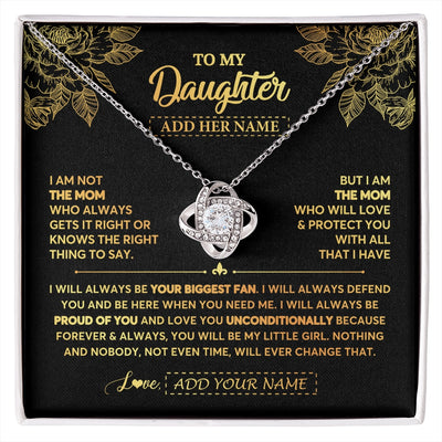 Love Knot Necklace 14K White Gold Finish | 1 | Personalized To My Daughter Gifts Necklace From Mom Mother Meaningful Family Jewelry Birthday Gifts For Daughter Christmas Custom Gift Box Message Card | https://siriusteestore.