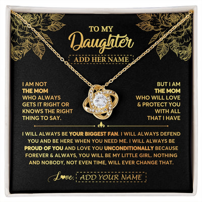 Love Knot Necklace 18K Yellow Gold Finish | 1 | Personalized To My Daughter Gifts Necklace From Mom Mother Meaningful Family Jewelry Birthday Gifts For Daughter Christmas Custom Gift Box Message Card | https://siriusteestore.