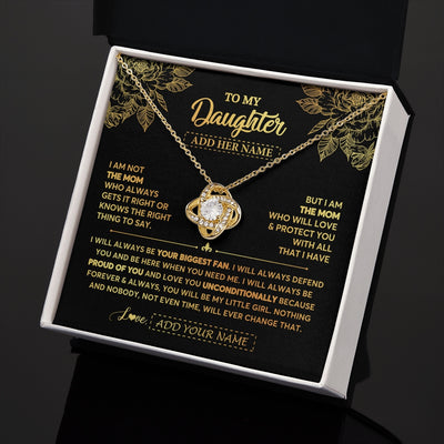 Love Knot Necklace 18K Yellow Gold Finish | 2 | Personalized To My Daughter Gifts Necklace From Mom Mother Meaningful Family Jewelry Birthday Gifts For Daughter Christmas Custom Gift Box Message Card | https://siriusteestore.
