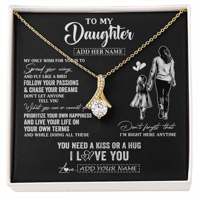 Alluring Beauty Necklace 18K Yellow Gold Finish | 1 | Personalized To My Daughter Gifts Necklace From Mom Mother My Only Wish For You Daughter Birthday Gifts Graduation Christmas Customized Gift Box Message Card | siriusteestore.myshopify