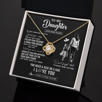 Love Knot Necklace 18K Yellow Gold Finish | 2 | Personalized To My Daughter Gifts Necklace From Mom Mother My Only Wish For You Daughter Birthday Gifts Graduation Christmas Customized Gift Box Message Card | siriusteestore.myshopify
