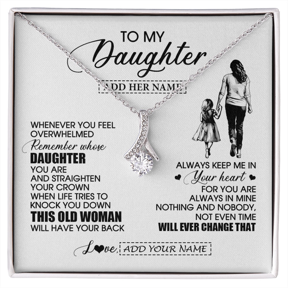Alluring Beauty Necklace 14K White Gold Finish | 1 | Personalized To My Daughter Gifts Necklace From Mom Mother Whenever Woman Unique Birthday Gifts For Daughter Graduation Christmas Custom Gift Box Message Card | siriusteestore.myshopify
