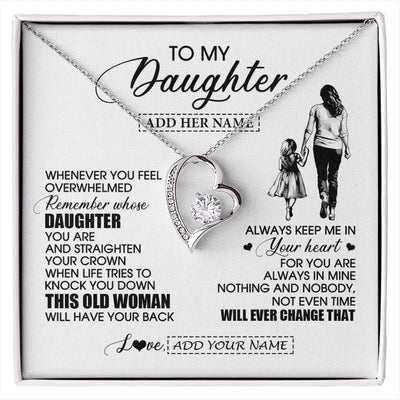 Forever Love Necklace 14K White Gold Finish | 1 | Personalized To My Daughter Gifts Necklace From Mom Mother Whenever Woman Unique Birthday Gifts For Daughter Graduation Christmas Custom Gift Box Message Card | siriusteestore.myshopify