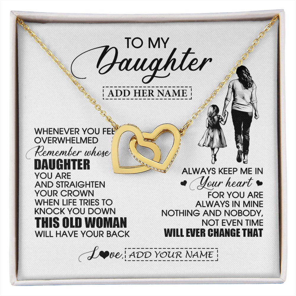 Interlocking Hearts Necklace 18K Yellow Gold Finish | 1 | Personalized To My Daughter Gifts Necklace From Mom Mother Whenever Woman Unique Birthday Gifts For Daughter Graduation Christmas Custom Gift Box Message Card | siriusteestore.myshopify