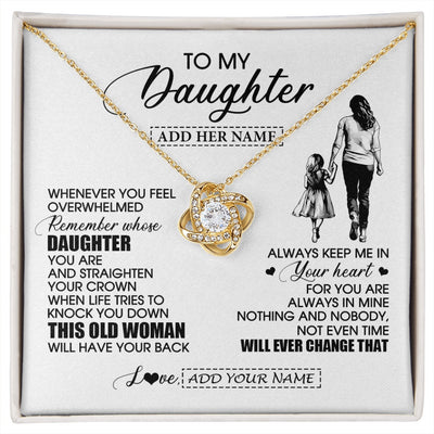 Love Knot Necklace 18K Yellow Gold Finish | 1 | Personalized To My Daughter Gifts Necklace From Mom Mother Whenever Woman Unique Birthday Gifts For Daughter Graduation Christmas Custom Gift Box Message Card | siriusteestore.myshopify