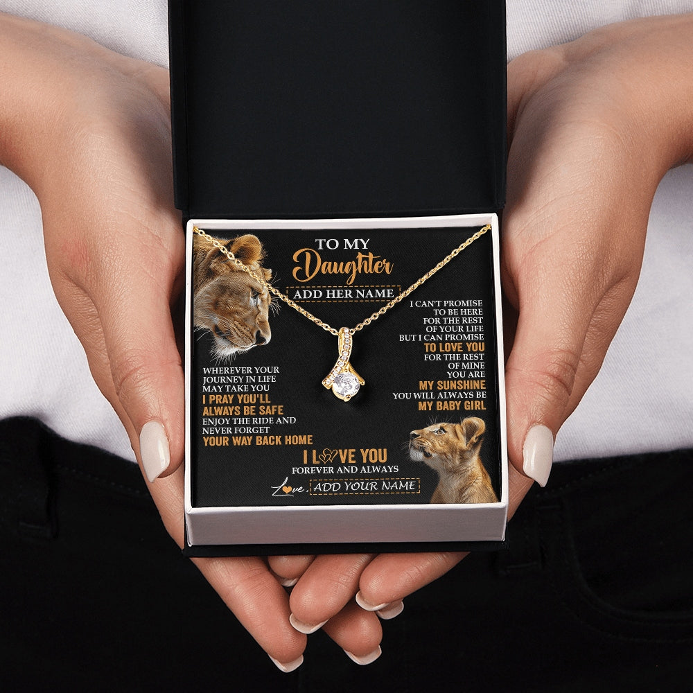 Alluring Beauty Necklace 18K Yellow Gold Finish | 2 | Personalized To My Daughter Gifts Necklace From Mom Mother Wherever Your Journey In Life Lion Daughter Birthday Gifts Christmas Custom Gift Box Message Card | https://siriusteestore.