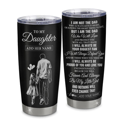 Personalized To My Daughter Gifts Tumbler From Dad Father Biggest Fan Birthday Gifts For Daughter From Dad Daughter Christmas Custom Stainless Steel Travel Mug | siriusteestore